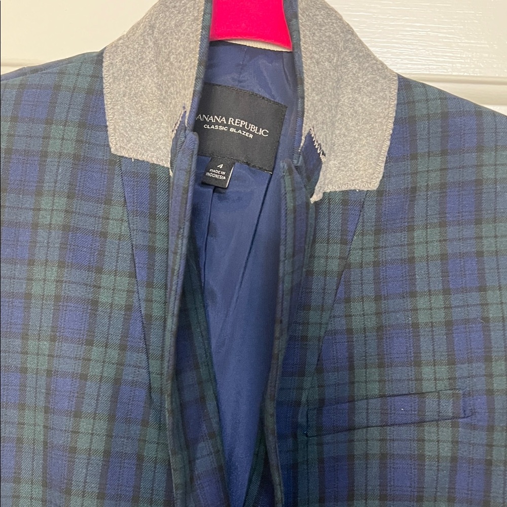 Banana republic Blazer in Navy and Green Plaid - black watch type - Picture 8 of 10